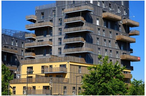 Vue d’architecture de l’Ilot résidentiel bois à bilan bas carbone - lot 2, situé dans l’Écocité Strasbourg Métropole des Deux-Rives
F. Clement / CAPA PICTURES